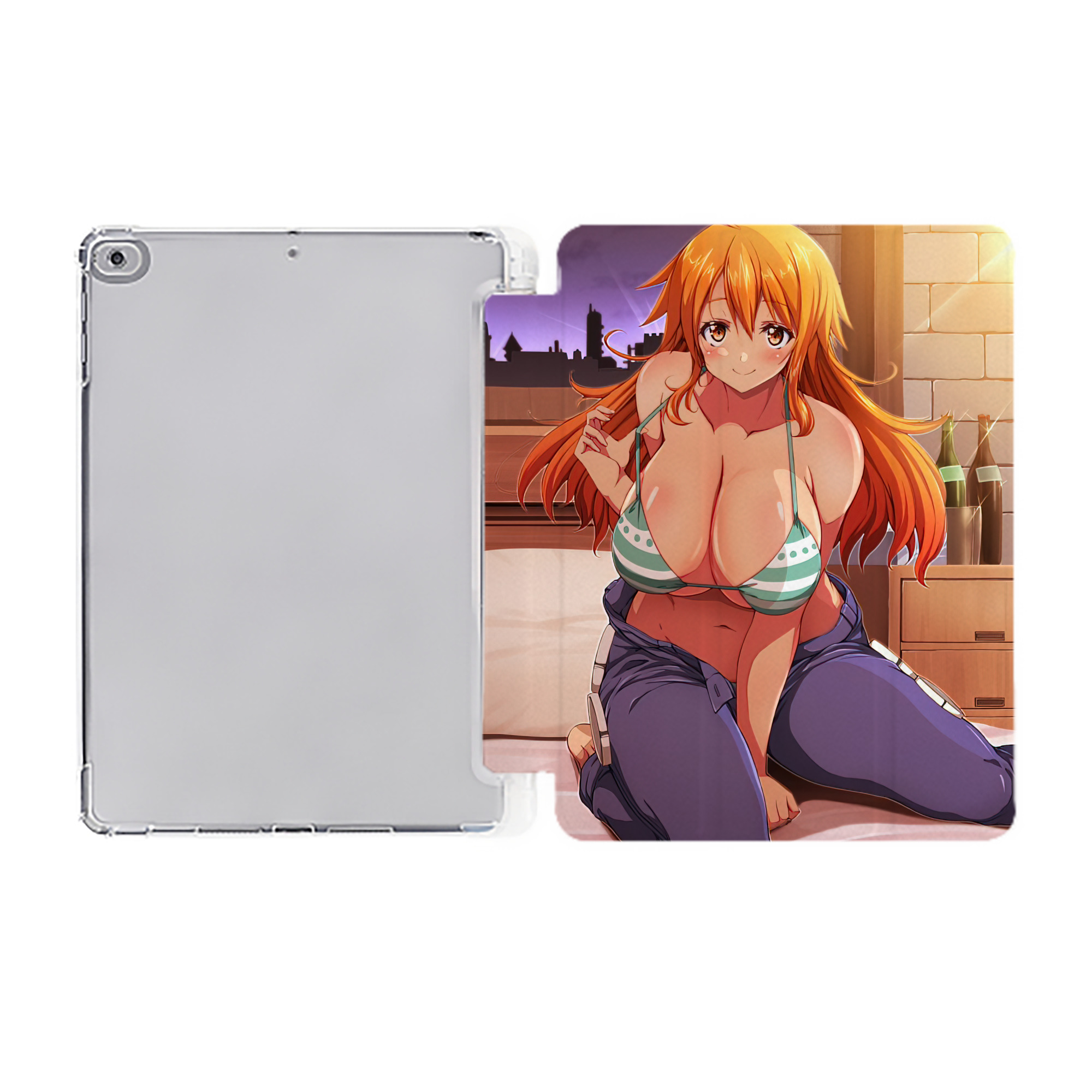 （画像用） ワンピース ONE PIECE IPad ケース ペン収納付き 三つ折りスタンド PUレザー×シリコン 対応機種9.5/10.5/10.9インチ